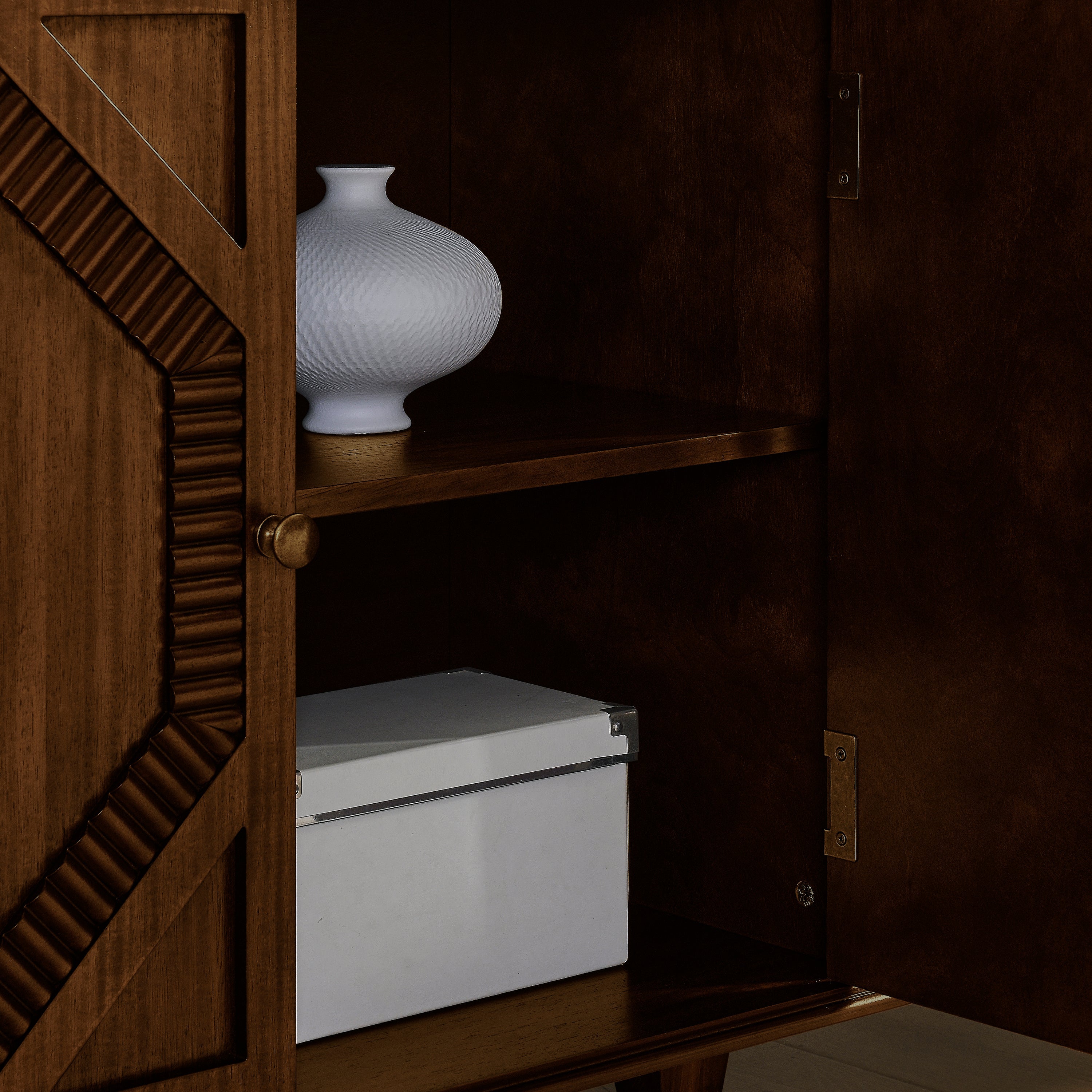 33.6' Retro Wooden Sideboard Buffet Cabinet with Storage